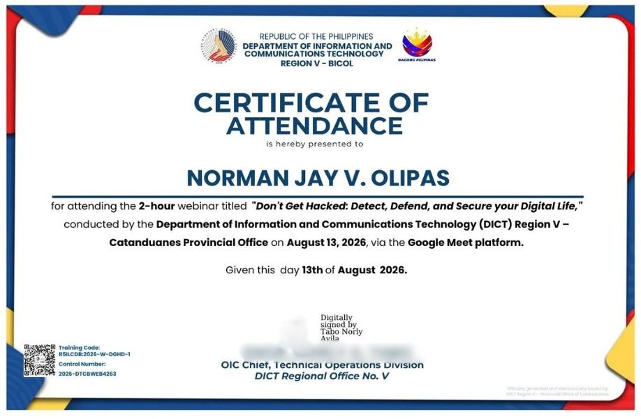 DICT Certificate